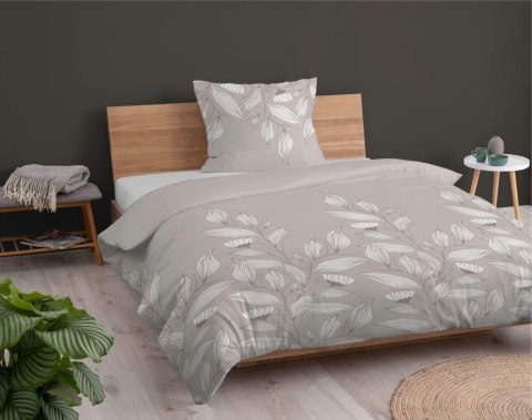 Pościel flanelowa 140x200 beżowa liście z jedną poszewką 4943 A Flanela 2024 Pościel flanelowa 140x200 beżowa liście z jedną poszewką 4943 A Flanela 2024