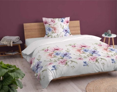 Pościel flanelowa 140x200 biała kolorowa kwiaty z jedną poszewką 4949 A Flanela 2024 Pościel flanelowa 140x200 biała kolorowa kwiaty z jedną poszewką 4949 A Flanela 2024
