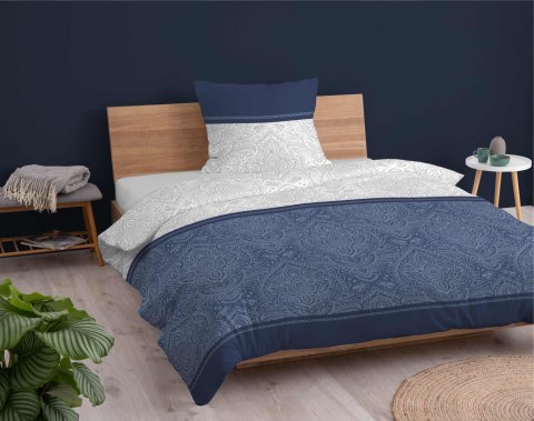 Pościel flanelowa 140x200 granatowa ornamenty z jedną poszewką 4950 A Flanela 2024 Pościel flanelowa 140x200 granatowa ornamenty z jedną poszewką 4950 A Flanela 2024