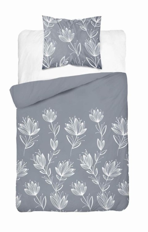 Pościel flanelowa 140x200 szara kwiaty z jedną poszewką 4946 B Flanela 2024 Pościel flanelowa 140x200 szara kwiaty z jedną poszewką 4946 B Flanela 2024