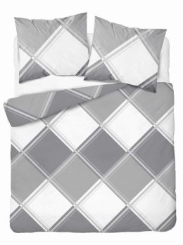 Pościel flanelowa 160x200 szara kratka 4955 A Flanela 2024