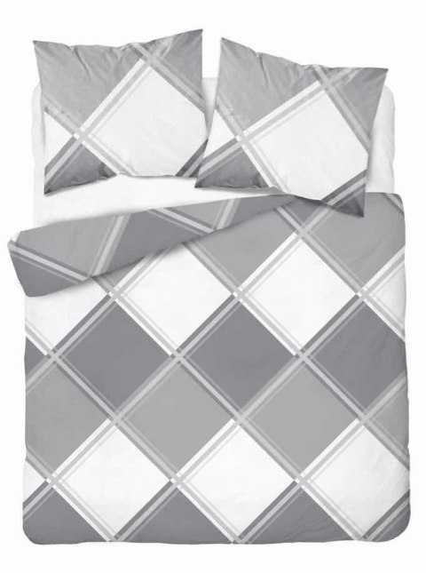 Pościel flanelowa 160x200 szara kratka 4955 A Flanela 2024 Pościel flanelowa 160x200 szara kratka 4955 A Flanela 2024