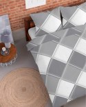 Pościel flanelowa 160x200 szara kratka 4955 A Flanela 2024 Pościel flanelowa 160x200 szara kratka 4955 A Flanela 2024