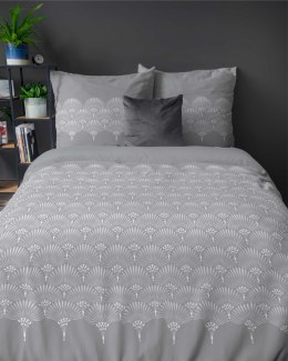 Pościel flanelowa 160x200 szara rozeta 4951 B Flanela 2024