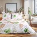 Pościel flanelowa 180x200 31505/2 biała beżowa zielona liście Flanelove Pościel flanelowa 180x200 31505/2 biała beżowa zielona liście Flanelove