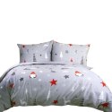 Pościel flanelowa 220x200 31508/1 szara czerwona biała gwiazdki drzewa Flanelove Pościel flanelowa 220x200 31508/1 szara czerwona biała gwiazdki drzewa Flanelove
