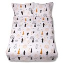 Pościel flanelowa 220x200 F-87 biała czarna pomarańczowa choinki bombki Matex Pościel flanelowa 220x200 F-87 biała czarna pomarańczowa choinki bombki Matex