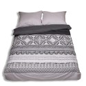 Pościel flanelowa 220x200 F-91 szara grafitowa ornamenty paski Matex Pościel flanelowa 220x200 F-91 szara grafitowa ornamenty paski Matex