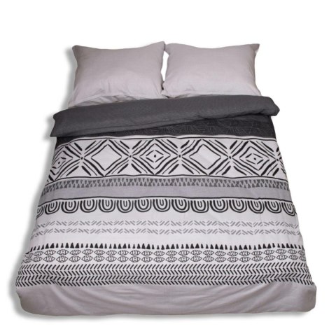 Pościel flanelowa 220x200 F-91 szara grafitowa ornamenty paski Matex Pościel flanelowa 220x200 F-91 szara grafitowa ornamenty paski Matex