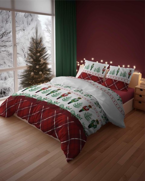 Pościel flanelowa 220x200 Świąteczna czerwona Dziadek do orzechów 4938 A Flanela 2024 Pościel flanelowa 220x200 Świąteczna czerwona Dziadek do orzechów 4938 A Flanela 2024