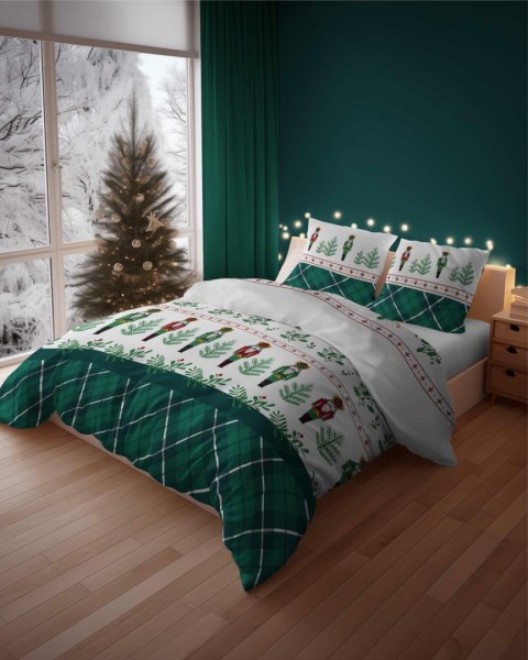 Pościel flanelowa 220x200 Świąteczna zielona Dziadek do orzechów 4938 B Flanela 2024 Pościel flanelowa 220x200 Świąteczna zielona Dziadek do orzechów 4938 B Flanela 2024