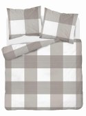 Pościel flanelowa 220x200 beżowa kratka 4944 B Flanela 2024 Pościel flanelowa 220x200 beżowa kratka 4944 B Flanela 2024