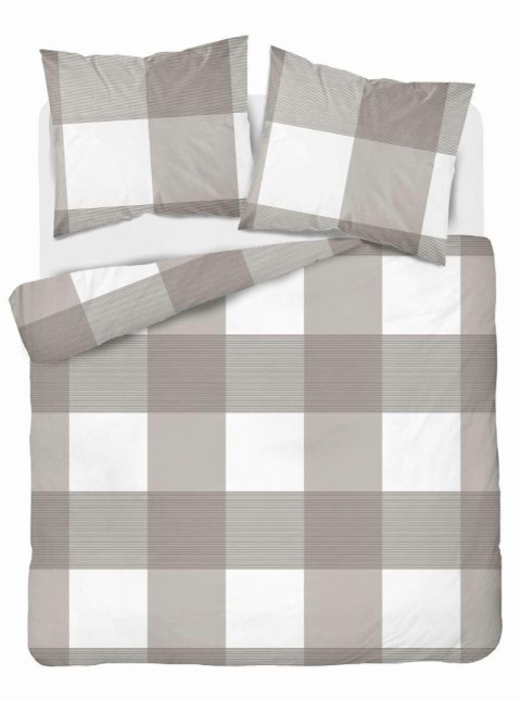 Pościel flanelowa 220x200 beżowa kratka 4944 B Flanela 2024 Pościel flanelowa 220x200 beżowa kratka 4944 B Flanela 2024