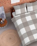 Pościel flanelowa 220x200 beżowa kratka 4944 B Flanela 2024 Pościel flanelowa 220x200 beżowa kratka 4944 B Flanela 2024