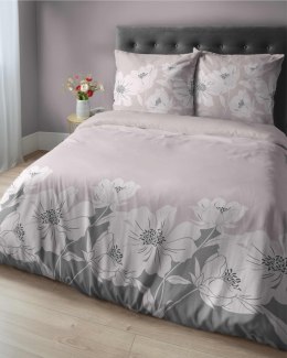 Pościel flanelowa 220x200 beżowa kwiaty 4948 B Flanela 2024