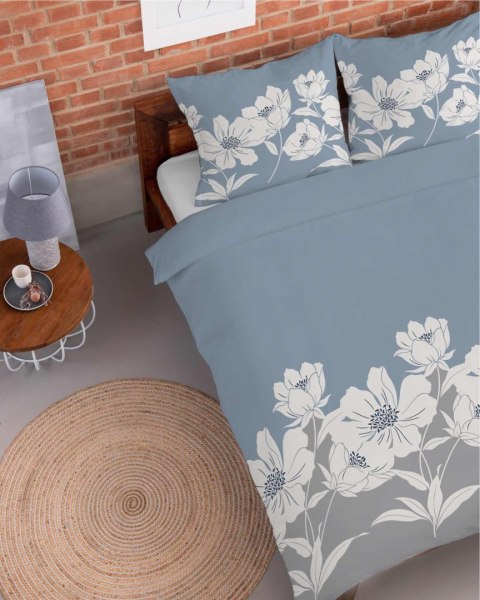 Pościel flanelowa 220x200 beżowa kwiaty 4948 B Flanela 2024 Pościel flanelowa 220x200 beżowa kwiaty 4948 B Flanela 2024