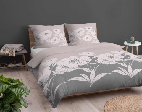 Pościel flanelowa 220x200 beżowa kwiaty 4948 B Flanela 2024 Pościel flanelowa 220x200 beżowa kwiaty 4948 B Flanela 2024