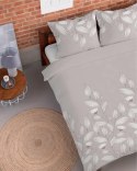 Pościel flanelowa 220x200 beżowa liście 4943 A Flanela 2024 Pościel flanelowa 220x200 beżowa liście 4943 A Flanela 2024