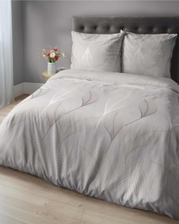 Pościel flanelowa 220x200 beżowa liście 4952 A Flanela 2024