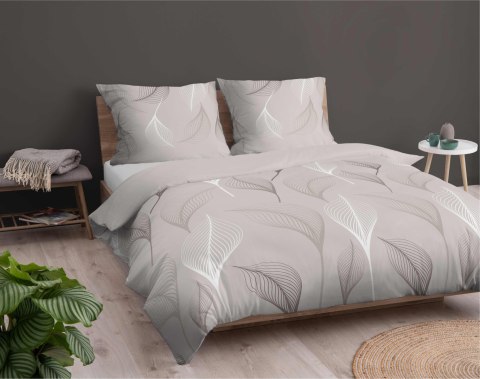 Pościel flanelowa 220x200 beżowa liście 4952 A Flanela 2024 Pościel flanelowa 220x200 beżowa liście 4952 A Flanela 2024