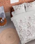 Pościel flanelowa 220x200 beżowa liście 4954 A Flanela 2024 Pościel flanelowa 220x200 beżowa liście 4954 A Flanela 2024
