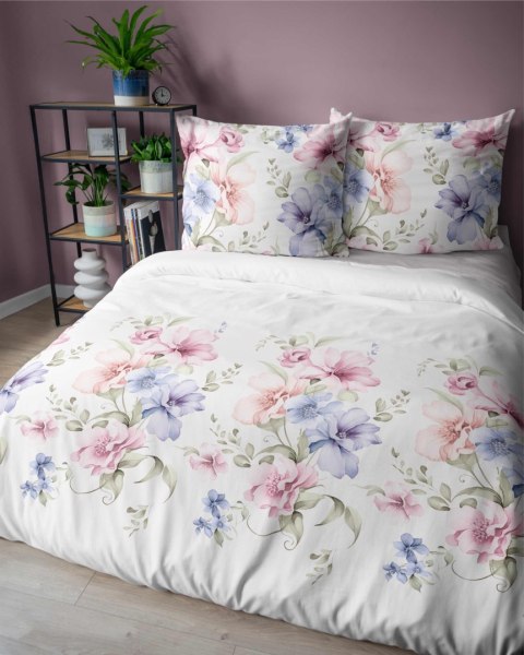Pościel flanelowa 220x200 biała kolorowa kwiaty 4949 A Flanela 2024 Pościel flanelowa 220x200 biała kolorowa kwiaty 4949 A Flanela 2024