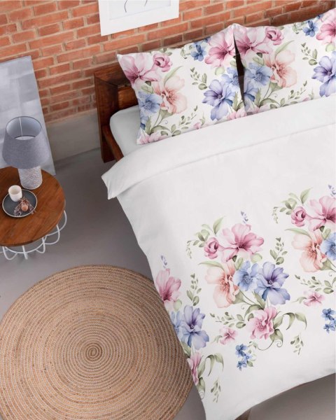 Pościel flanelowa 220x200 biała kolorowa kwiaty 4949 A Flanela 2024 Pościel flanelowa 220x200 biała kolorowa kwiaty 4949 A Flanela 2024