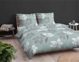 Pościel flanelowa 220x200 miętowa kwiaty 4945 B Flanela 2024