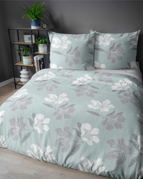 Pościel flanelowa 220x200 miętowa kwiaty 4945 B Flanela 2024 Pościel flanelowa 220x200 miętowa kwiaty 4945 B Flanela 2024