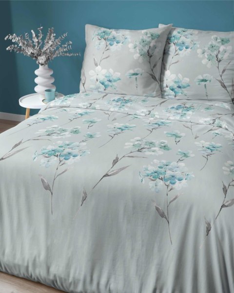 Pościel flanelowa 220x200 miętowa kwiaty 4953 B Flanela 2024 Pościel flanelowa 220x200 miętowa kwiaty 4953 B Flanela 2024