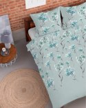 Pościel flanelowa 220x200 miętowa kwiaty 4953 B Flanela 2024 Pościel flanelowa 220x200 miętowa kwiaty 4953 B Flanela 2024