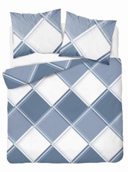 Pościel flanelowa 220x200 niebieska kratka 4955 B Flanela 2024