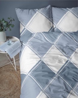 Pościel flanelowa 220x200 niebieska kratka 4955 B Flanela 2024
