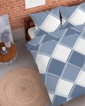 Pościel flanelowa 220x200 niebieska kratka 4955 B Flanela 2024
