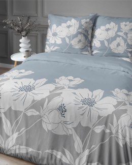 Pościel flanelowa 220x200 niebieska kwiaty 4948 A Flanela 2024