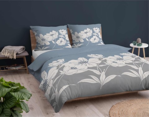 Pościel flanelowa 220x200 niebieska kwiaty 4948 A Flanela 2024 Pościel flanelowa 220x200 niebieska kwiaty 4948 A Flanela 2024