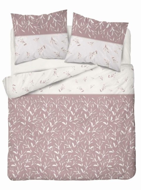 Pościel flanelowa 220x200 pudrowa różowa listki 4942 B Flanela 2024 Pościel flanelowa 220x200 pudrowa różowa listki 4942 B Flanela 2024