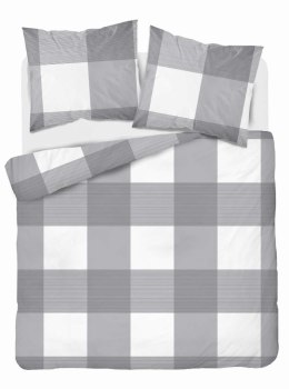Pościel flanelowa 220x200 szara kratka 4944 A Flanela 2024