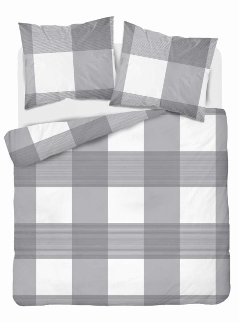 Pościel flanelowa 220x200 szara kratka 4944 A Flanela 2024 Pościel flanelowa 220x200 szara kratka 4944 A Flanela 2024