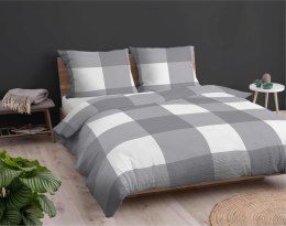 Pościel flanelowa 220x200 szara kratka 4944 A Flanela 2024
