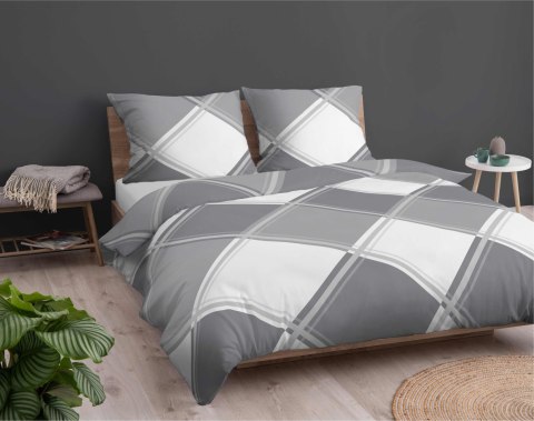 Pościel flanelowa 220x200 szara kratka 4955 A Flanela 2024 Pościel flanelowa 220x200 szara kratka 4955 A Flanela 2024
