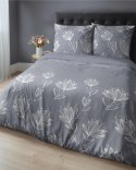 Pościel flanelowa 220x200 szara kwiaty 4946 B Flanela 2024 Pościel flanelowa 220x200 szara kwiaty 4946 B Flanela 2024