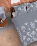 Pościel flanelowa 220x200 szara kwiaty 4946 B Flanela 2024 Pościel flanelowa 220x200 szara kwiaty 4946 B Flanela 2024