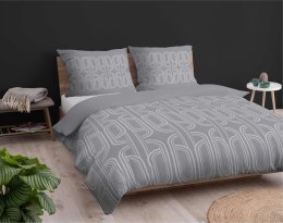 Pościel flanelowa 220x200 szara listki 4941 A Flanela 2024