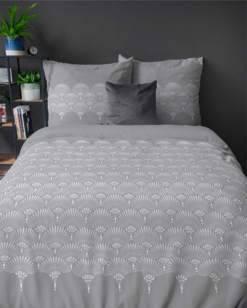 Pościel flanelowa 220x200 szara rozeta 4951 B Flanela 2024 Pościel flanelowa 220x200 szara rozeta 4951 B Flanela 2024