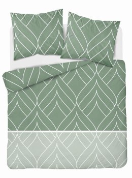 Pościel flanelowa 220x200 zielona geometria 4947 A Flanela 2024