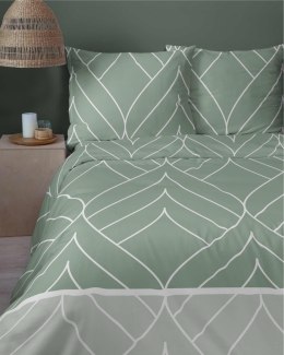 Pościel flanelowa 220x200 zielona geometria 4947 A Flanela 2024