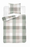 Pościel satynowa 140x200 biała zielona krata 5055A z jedną poszewką Home Satin 27 Pościel satynowa 140x200 biała zielona krata 5055A z jedną poszewką Home Satin 27