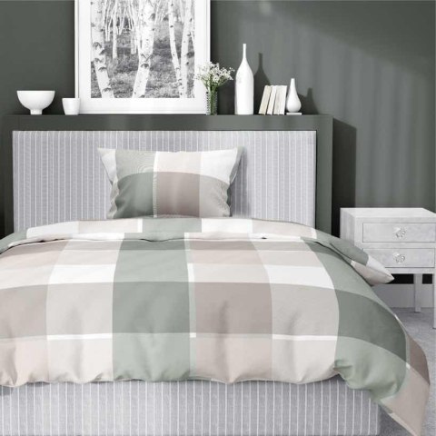 Pościel satynowa 140x200 biała zielona krata 5055A z jedną poszewką Home Satin 27 Pościel satynowa 140x200 biała zielona krata 5055A z jedną poszewką Home Satin 27