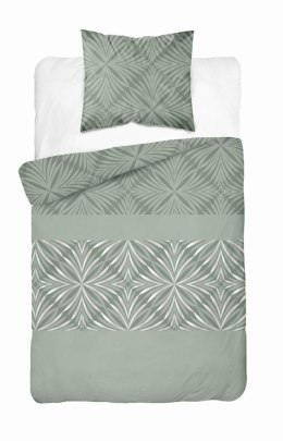 Pościel satynowa 140x200 miętowa szara ornamenty 4767C z jedną poszewką Home Satin 27